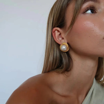 [Echo Fine]Aqua Freshwater Pearl Earrings