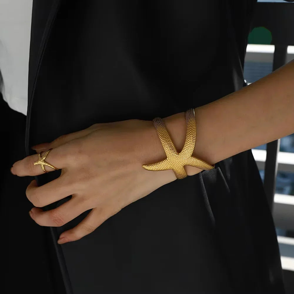 [Echo Fine]Annika Gold Starfish Cuff