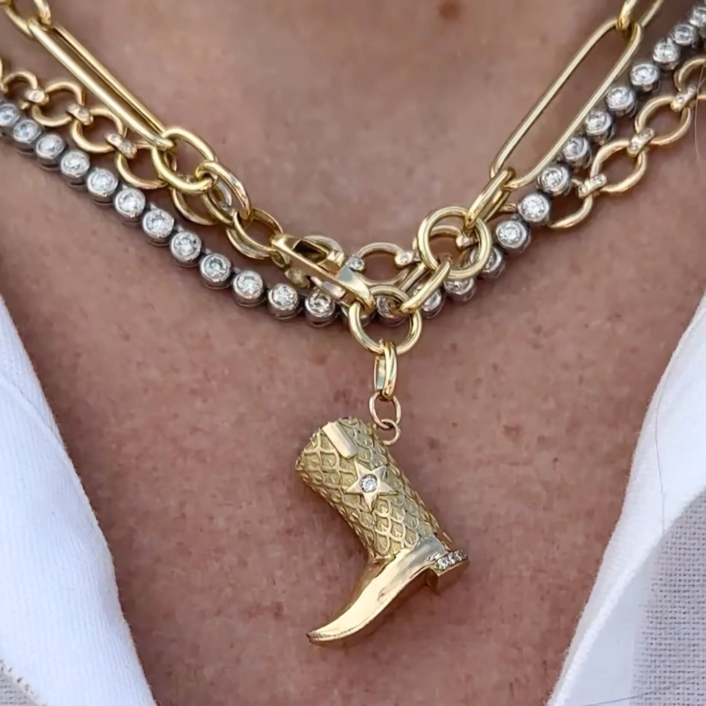 [Echo Fine]Makayla Gold Boot Pendant