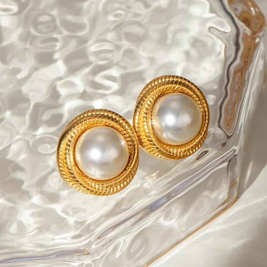 [Echo Fine]Aqua Freshwater Pearl Earrings