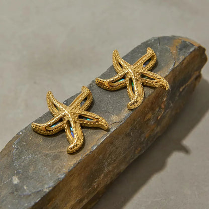 [Echo Fine]Aquatta Gold Starfish Earrings