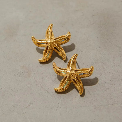 [Echo Fine]Aquatta Gold Starfish Earrings
