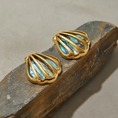 [Echo Fine]Nixie Gold Seashell Earrings