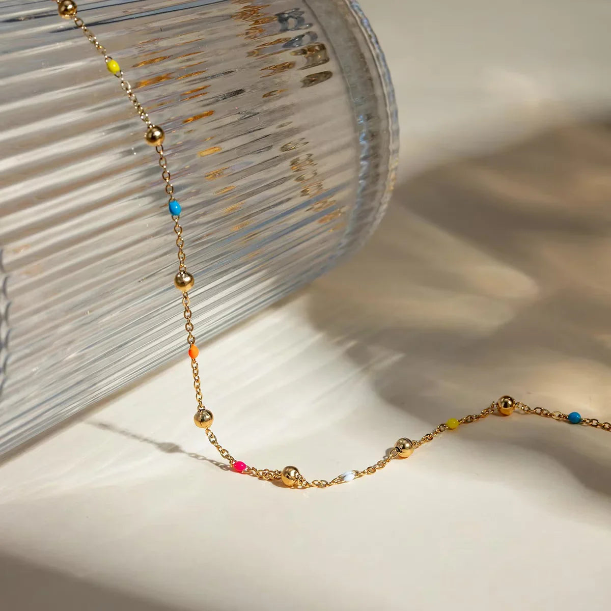 [Echo Fine]Amphitrite Gold Chain Bead Necklace