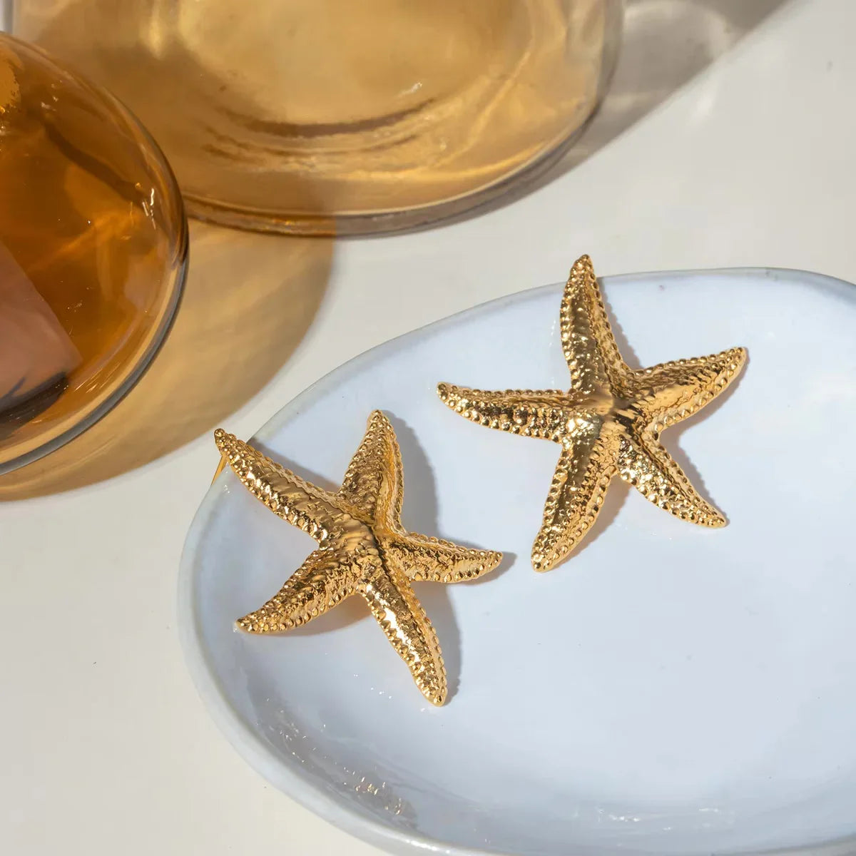 [Echo Fine]Serene Gold Starfish Earrings