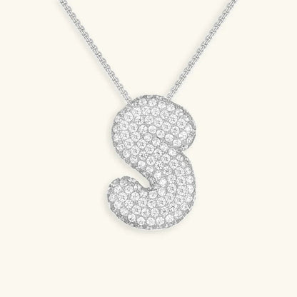 [Echo Fine]Bubble Initial Diamond Necklace