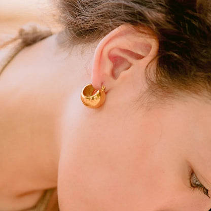[Echo Fine]Sunna Gold Huggie Earrings