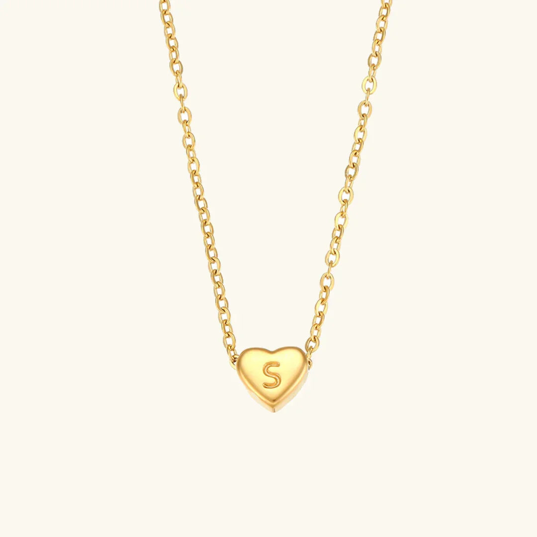 [Echo Fine]Heart Initial Gold Necklace