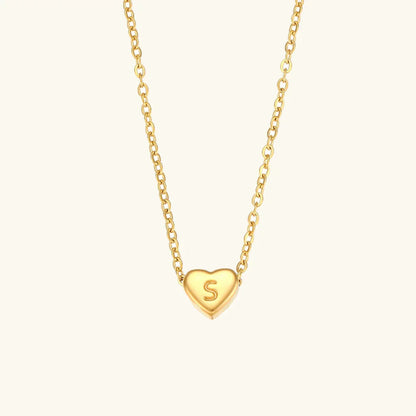 [Echo Fine]Heart Initial Gold Necklace