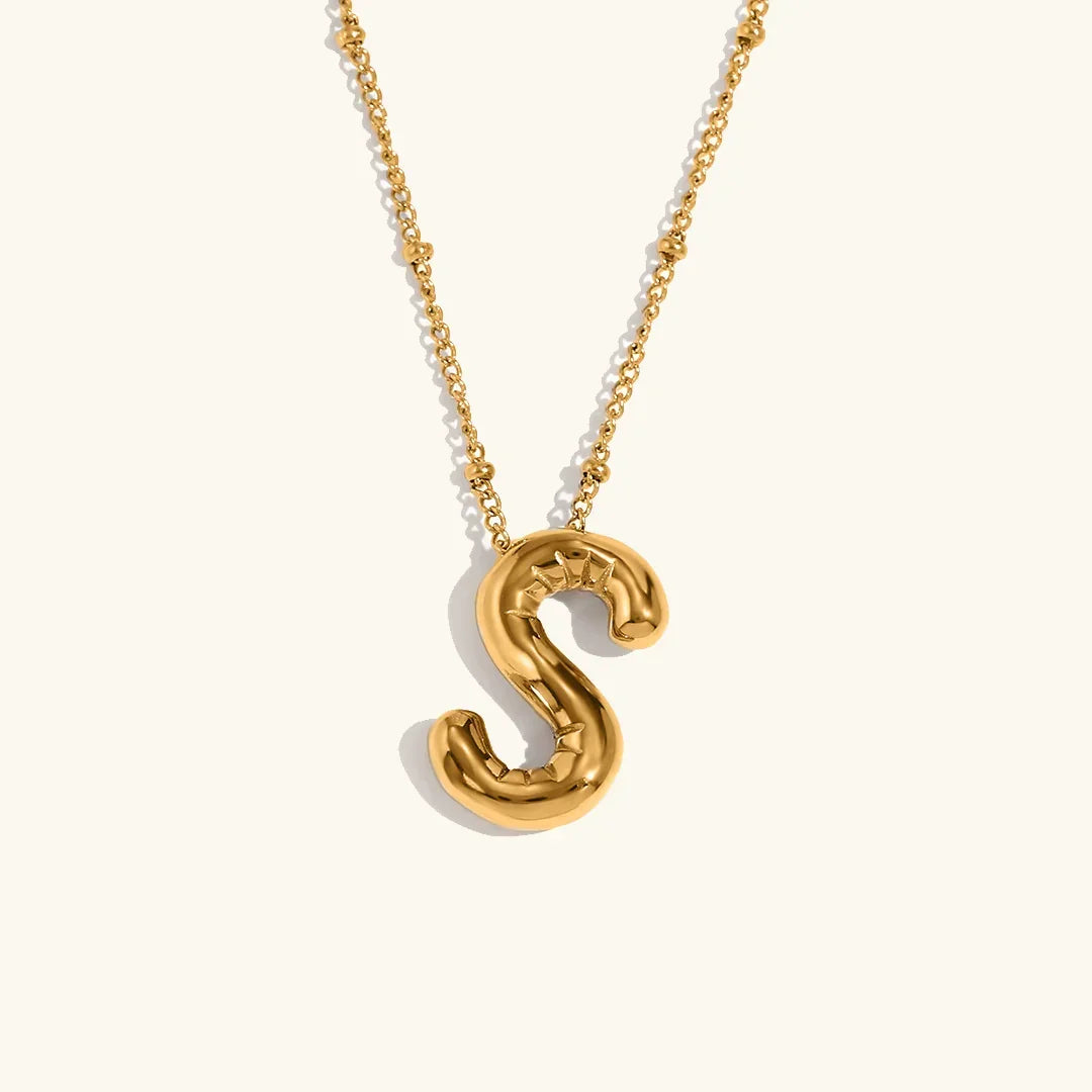 [Echo Fine]Balloon Gold Initial Necklace