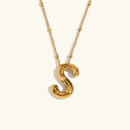 [Echo Fine]Balloon Gold Initial Necklace