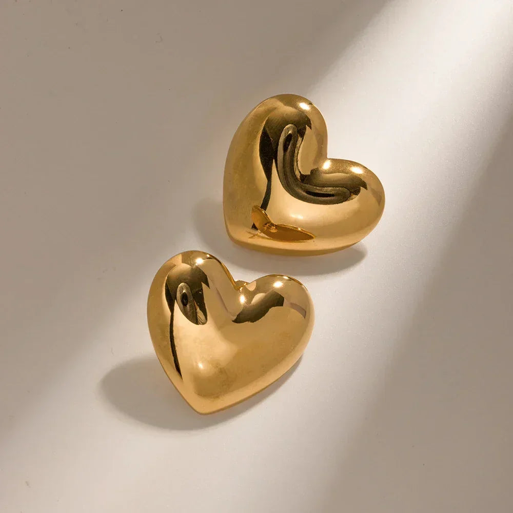 [Echo Fine]Aubree Gold Heart Earrings