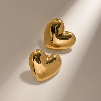 [Echo Fine]Aubree Gold Heart Earrings