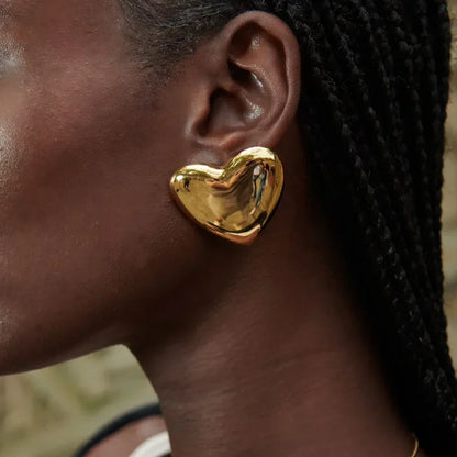 [Echo Fine]Aubree Gold Heart Earrings