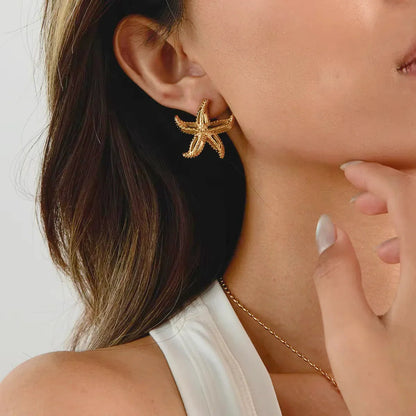 [Echo Fine]Aquatta Gold Starfish Earrings