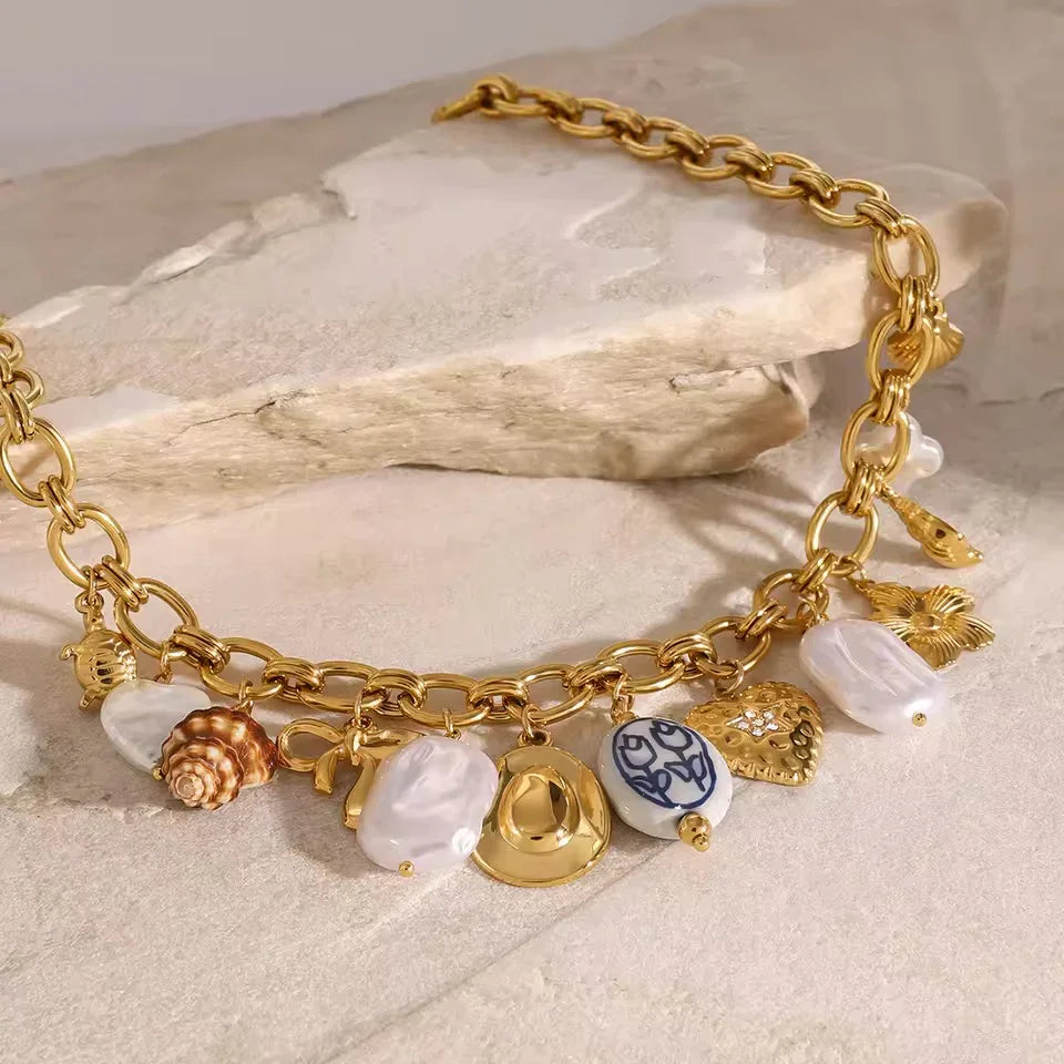 [Echo Fine]Wavecrest Ocean-Inspired Necklace