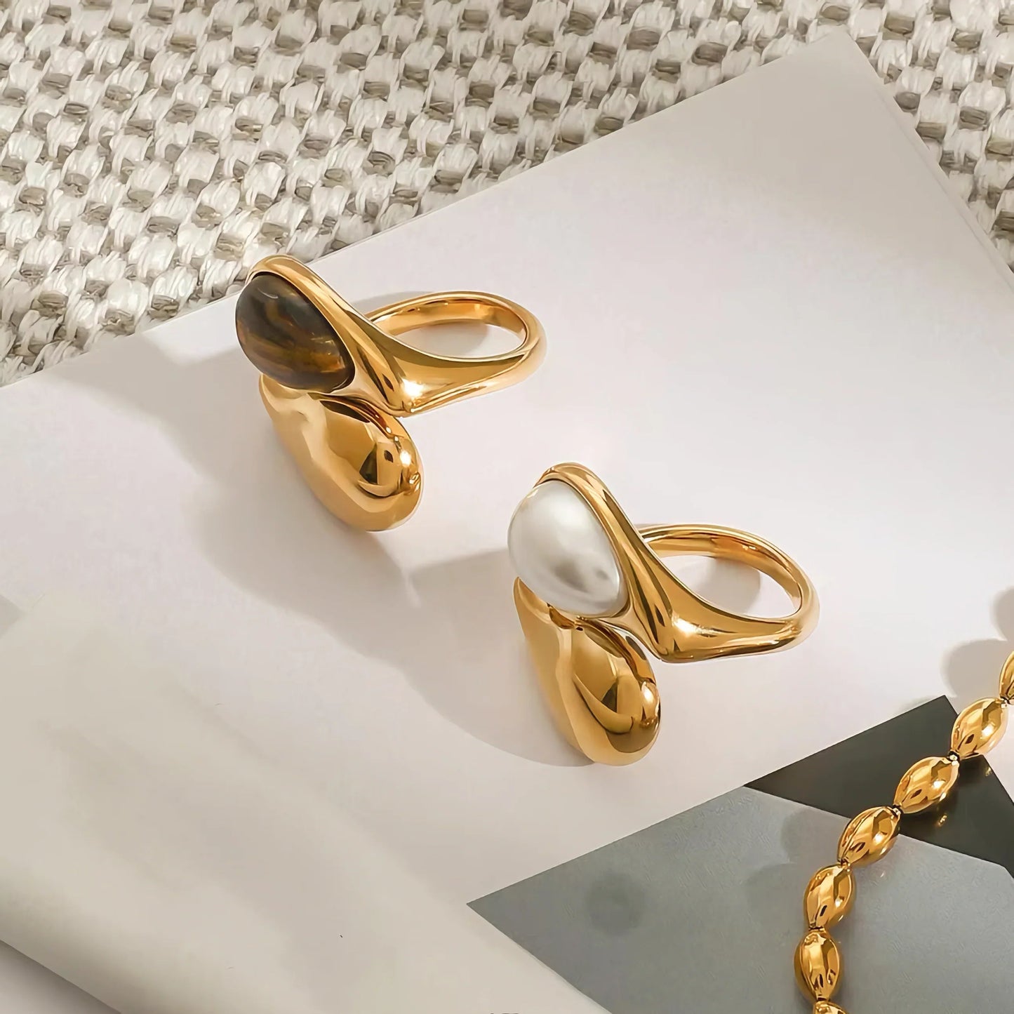 [Echo Fine]Mara Amber Pearl Ring