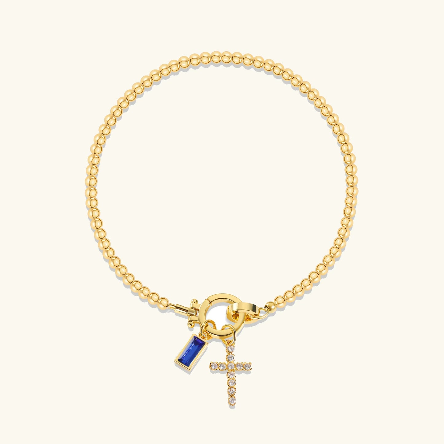 [Echo Fine]Amalia Birthstone Cross Bracelet