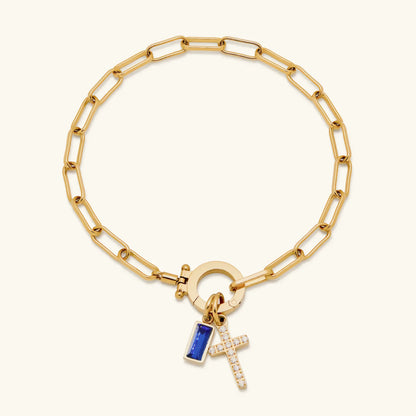 [Echo Fine]Annabella Birthstone Cross Bracelet