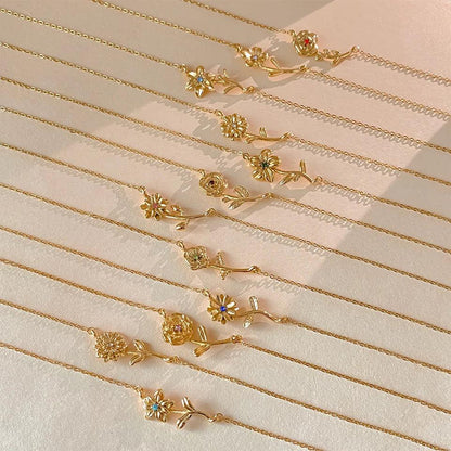 [Echo Fine]Maribelle Birth Flower Gold Necklace
