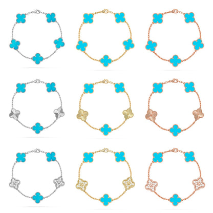 [ECHO ] CLOVER 5 MOTIF TURQUOISE BRACELET COLLECTION