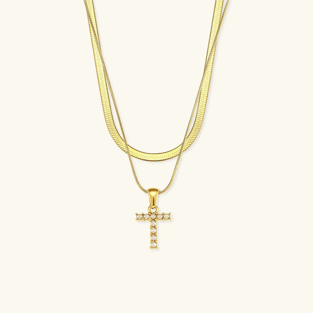 [Echo Fine]Fiona Layered Gold Initial Letter Necklace