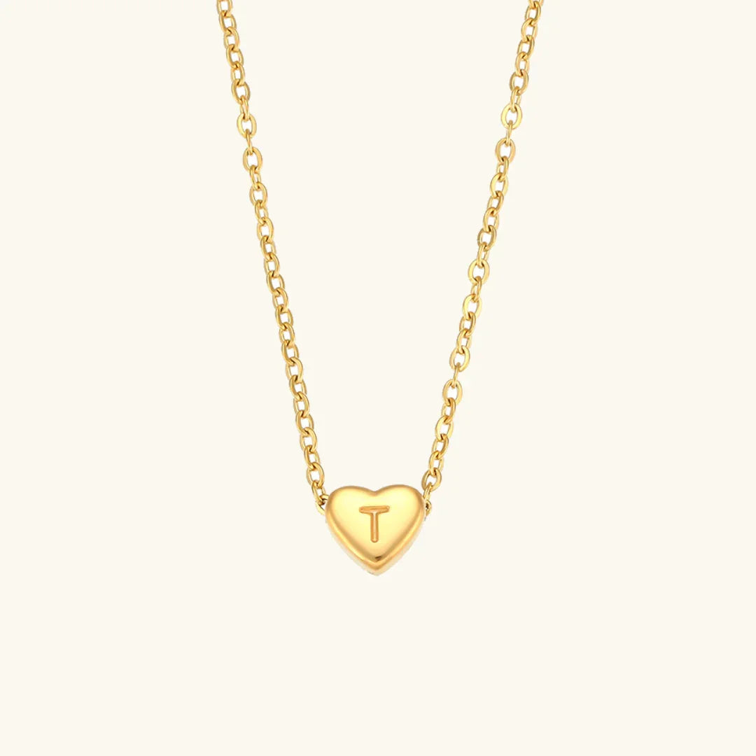 [Echo Fine]Heart Initial Gold Necklace