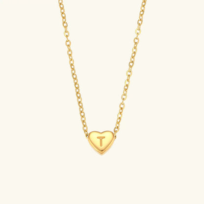 [Echo Fine]Heart Initial Gold Necklace