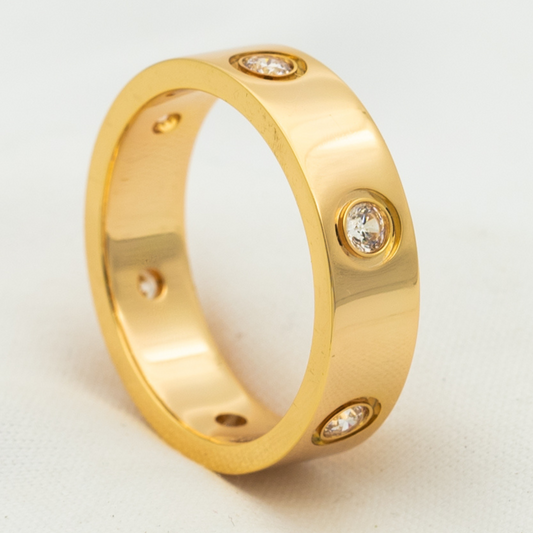 [ECHO ]LOVE RING 5.5MM 6 DIAMONDS PINK GOLD