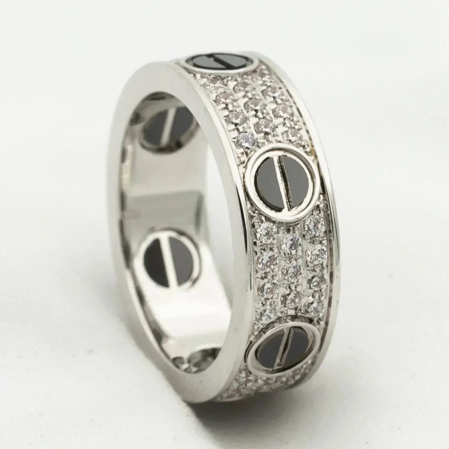 [ECHO ]LOVE RING 5.5MM DIAMONDS PAVED CERAMIC