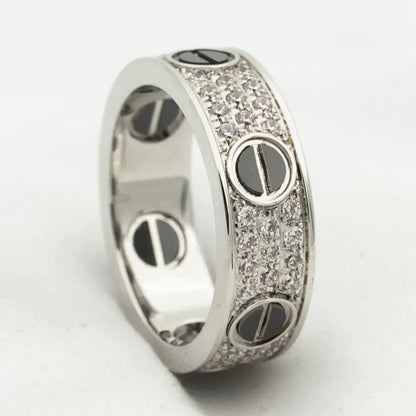 [ECHO ]LOVE RING 5.5MM DIAMONDS PAVED CERAMIC
