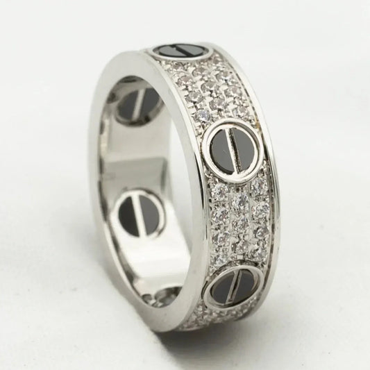 [ECHO ]LOVE RING 5.5MM DIAMONDS PAVED CERAMIC