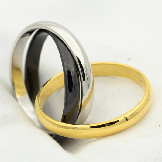 [ECHO ]TRINITY RING BLACK GOLD SILVER