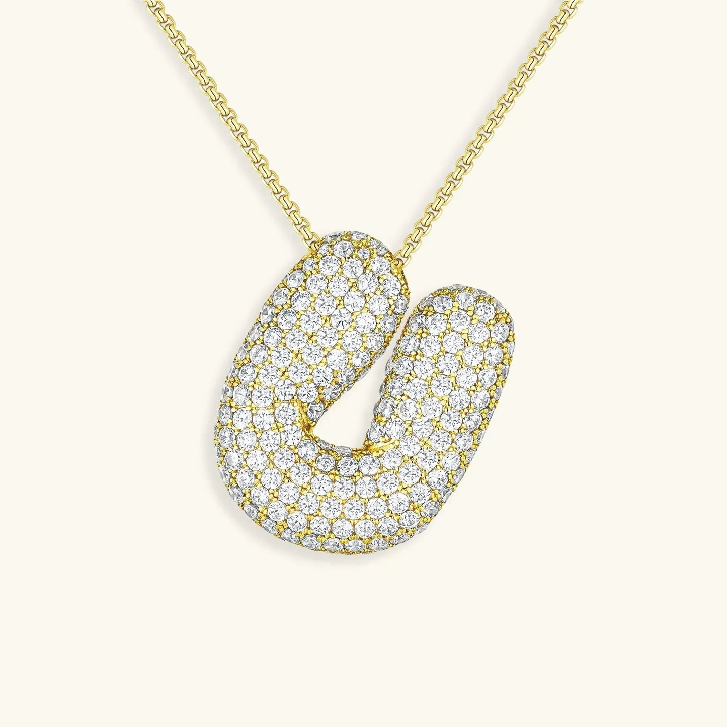 [Echo Fine]Bubble Initial Diamond Necklace
