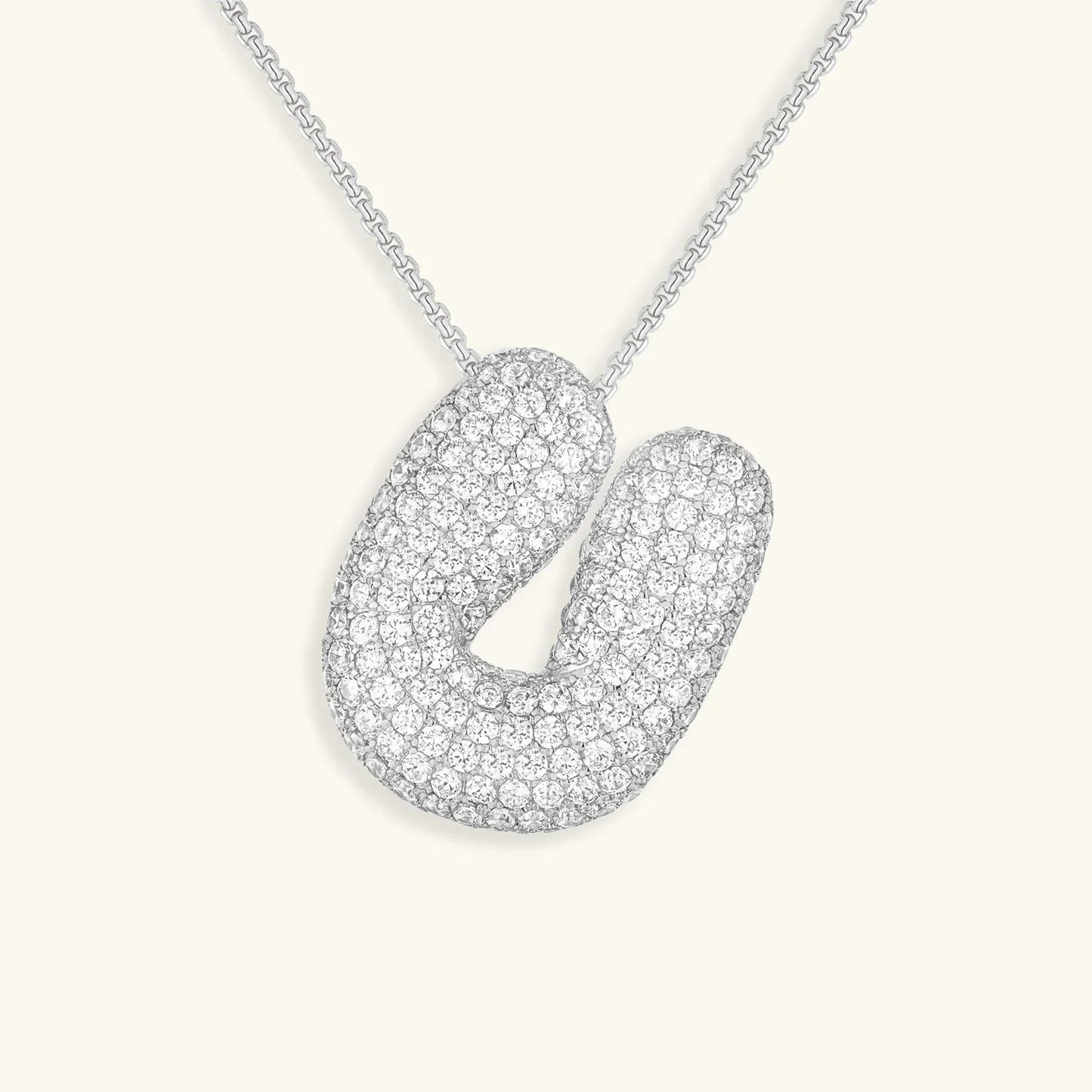 [Echo Fine]Bubble Initial Diamond Necklace