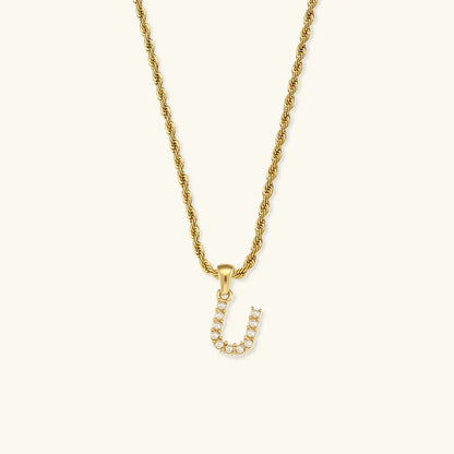 [Echo Fine]Elodie Initial Letter Pearl Necklace