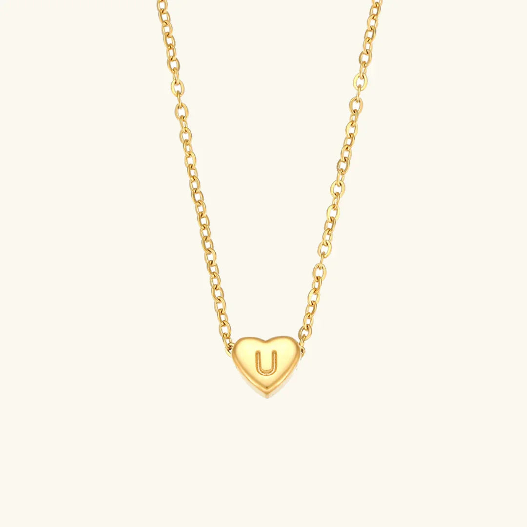 [Echo Fine]Heart Initial Gold Necklace