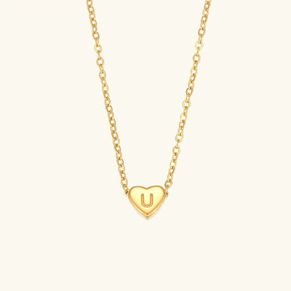 [Echo Fine]Heart Initial Gold Necklace