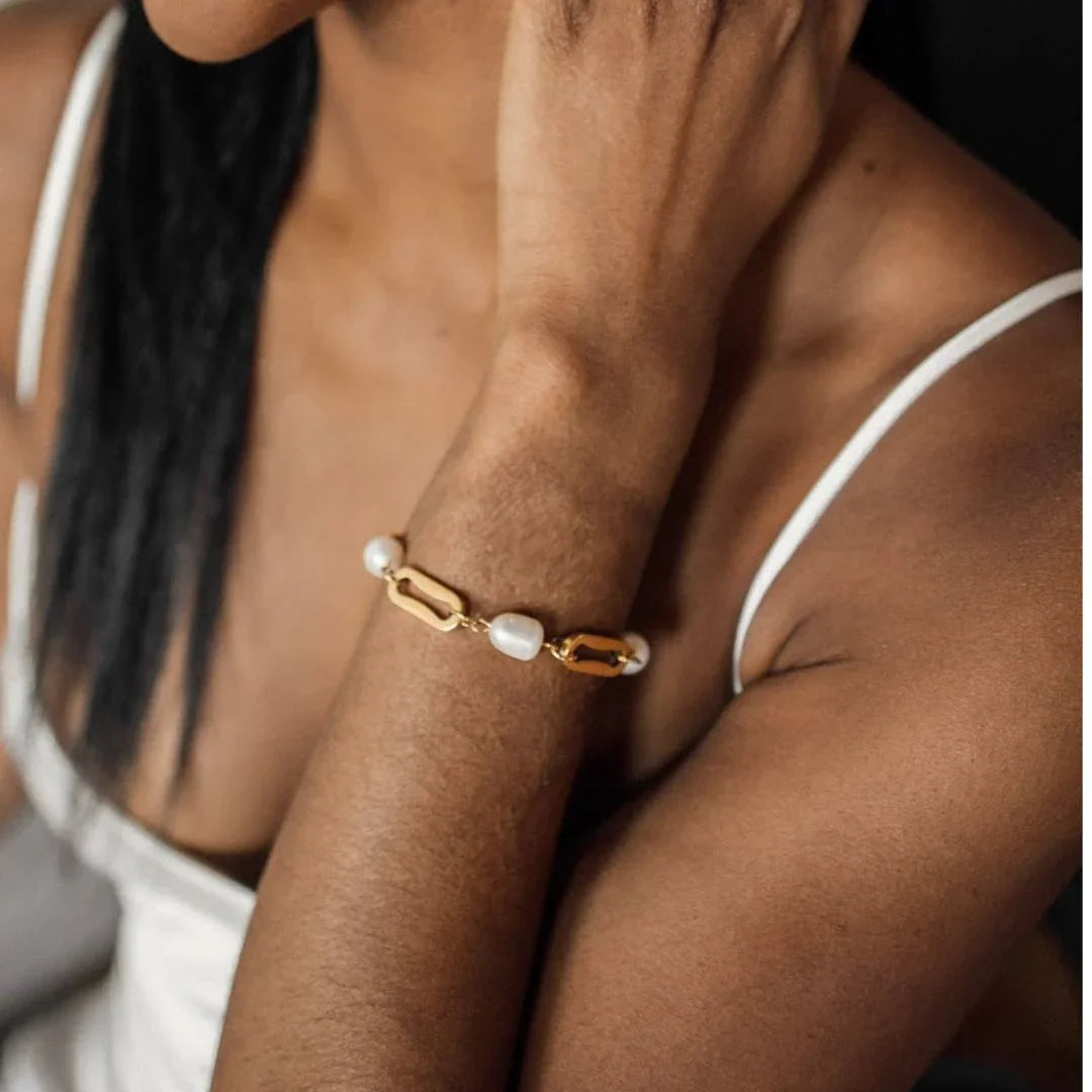 [Echo Fine]Janna Pearl Chain Bracelet