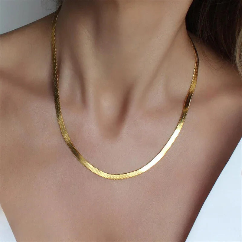 [Echo Fine]Elizabeth Gold Herringbone Necklace