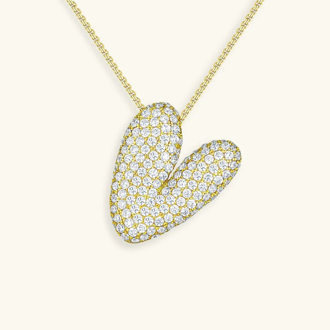 [Echo Fine]Bubble Initial Diamond Necklace