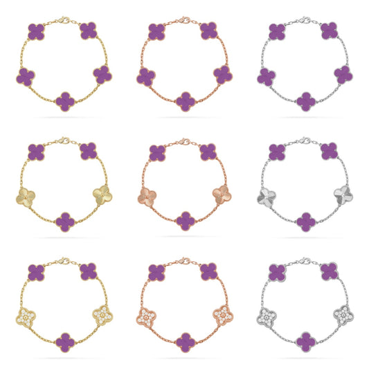 [ECHO ] CLOVER 5 MOTIF VIOLET BRACELET COLLECTION