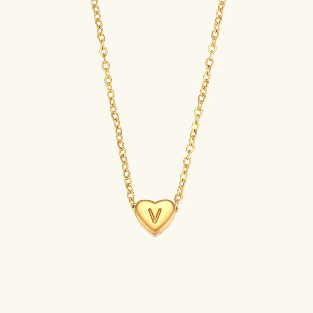 [Echo Fine]Heart Initial Gold Necklace