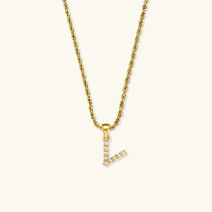 [Echo Fine]Elodie Initial Letter Pearl Necklace