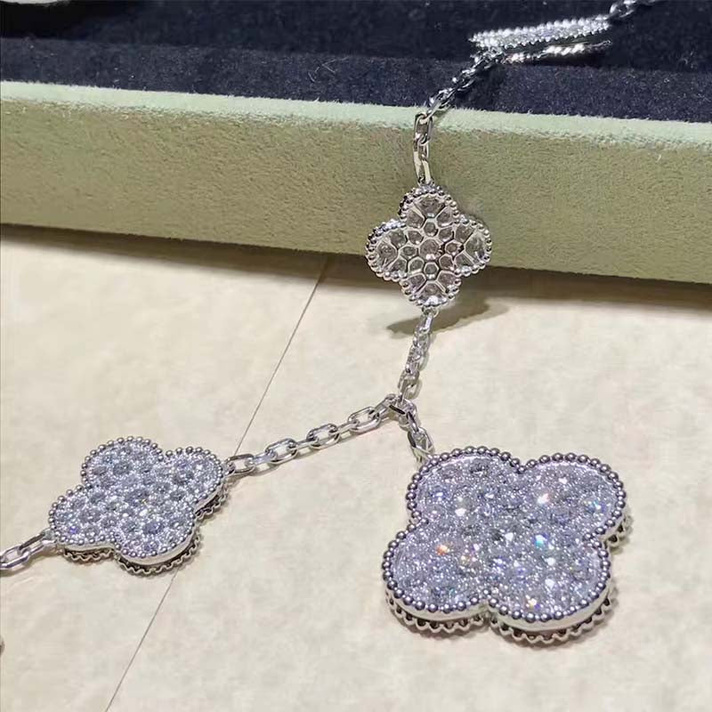 [ECHO ]CLOVER 6 MOTIFS SILVER DIAMOND BRACELET