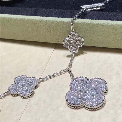 [ECHO ]CLOVER 6 MOTIFS SILVER DIAMOND BRACELET