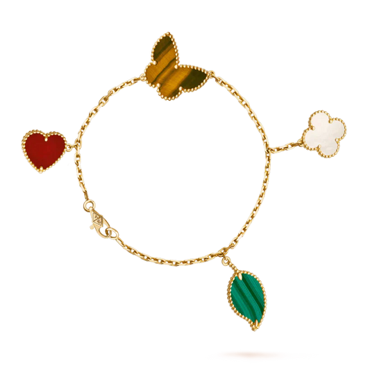 [ECHO ]LUCKY SPRING 5 MOTIF GOLD BRACELET