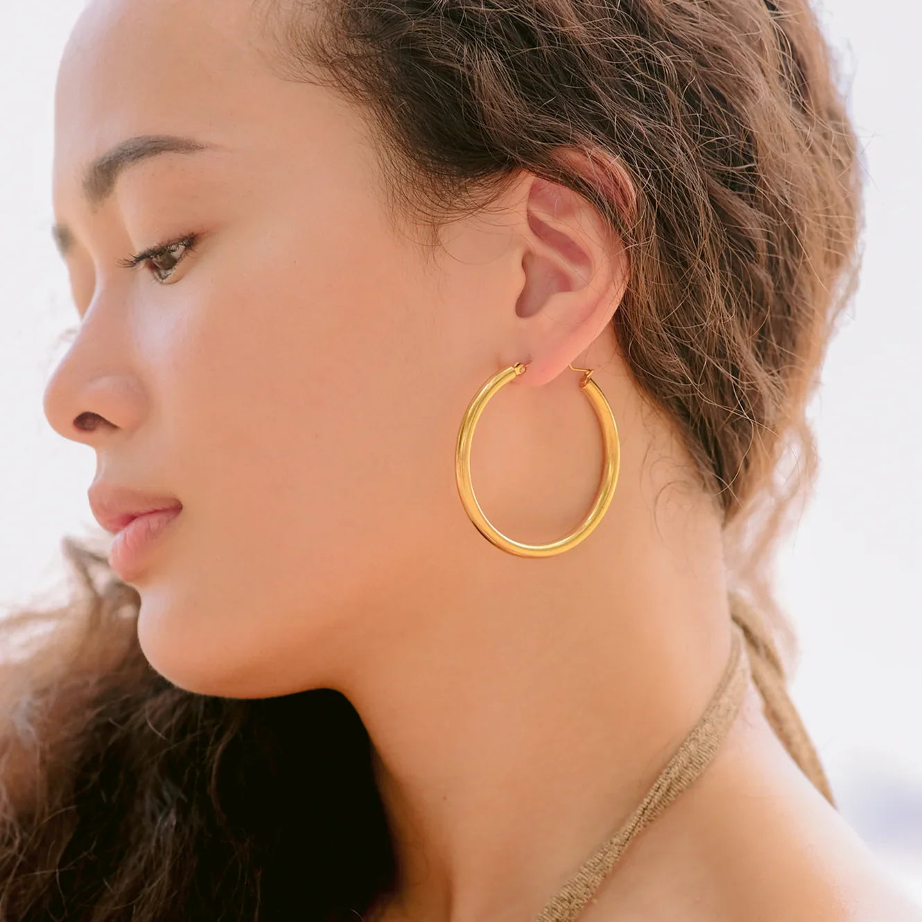 [Echo Fine]Wide Hoop Earrings