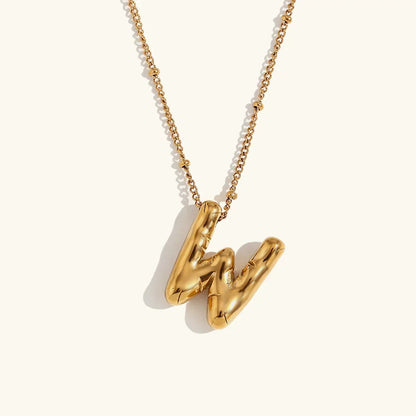 [Echo Fine]Balloon Gold Initial Necklace