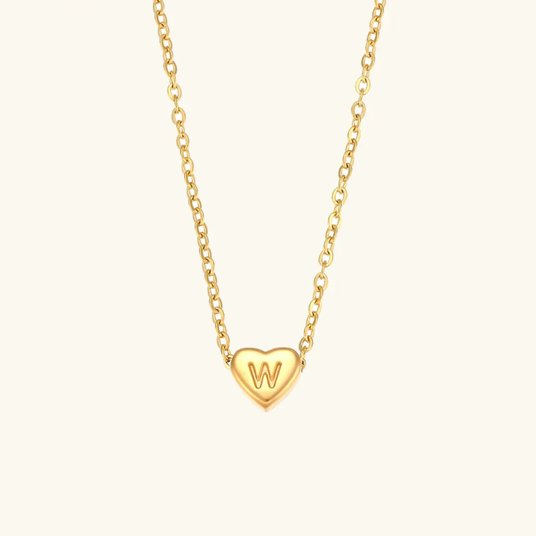[Echo Fine]Heart Initial Gold Necklace
